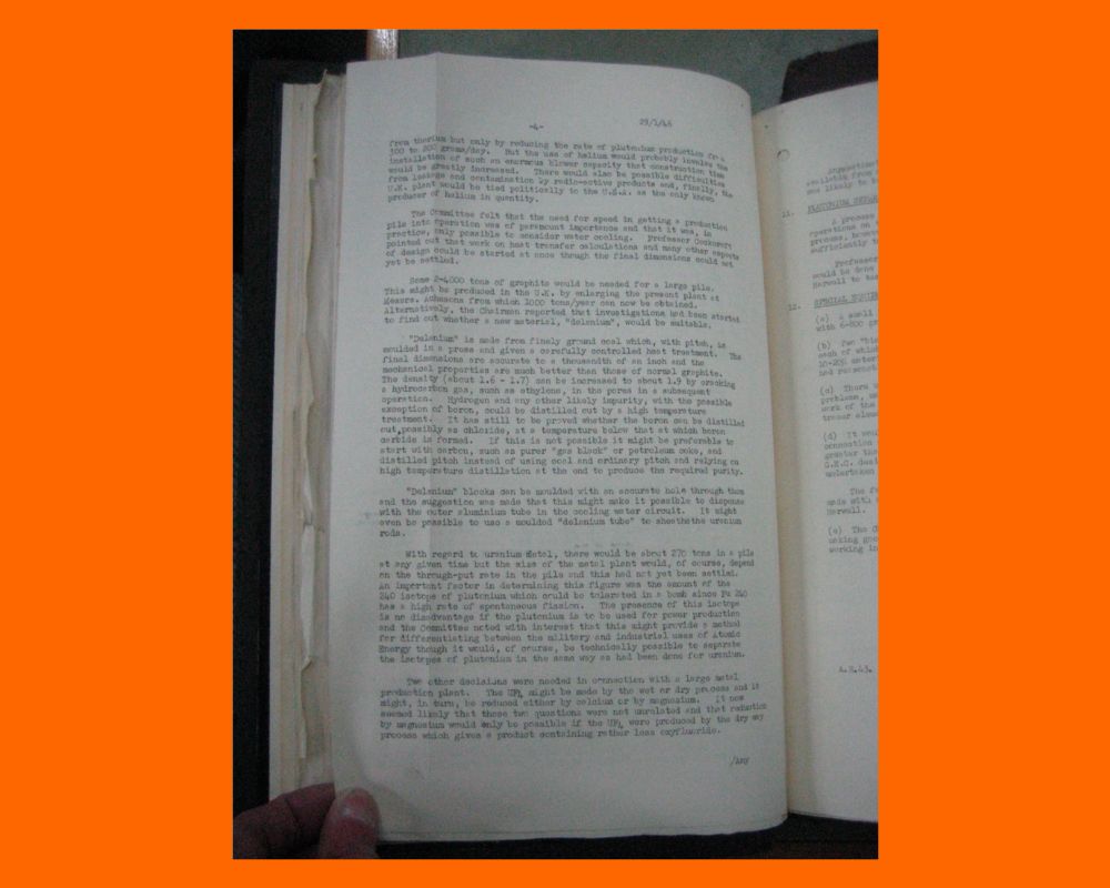 Tube Alloys Technical Committee minutes in 1946