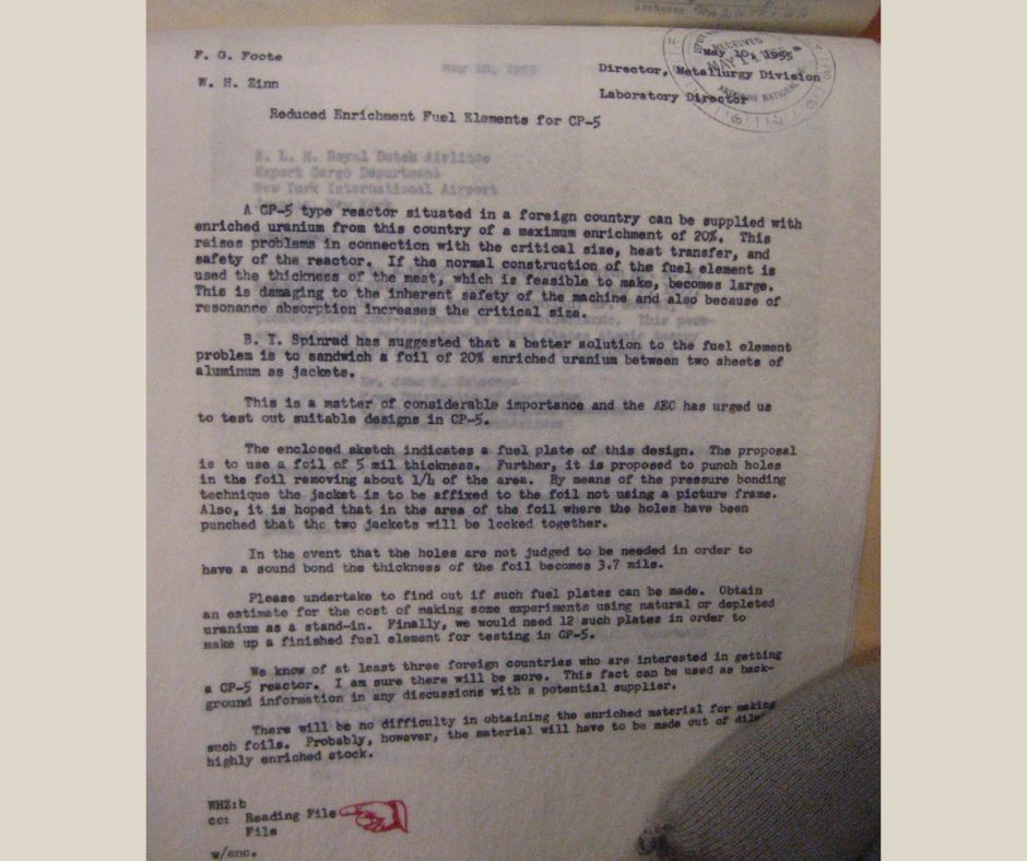 Zinn memo 1955