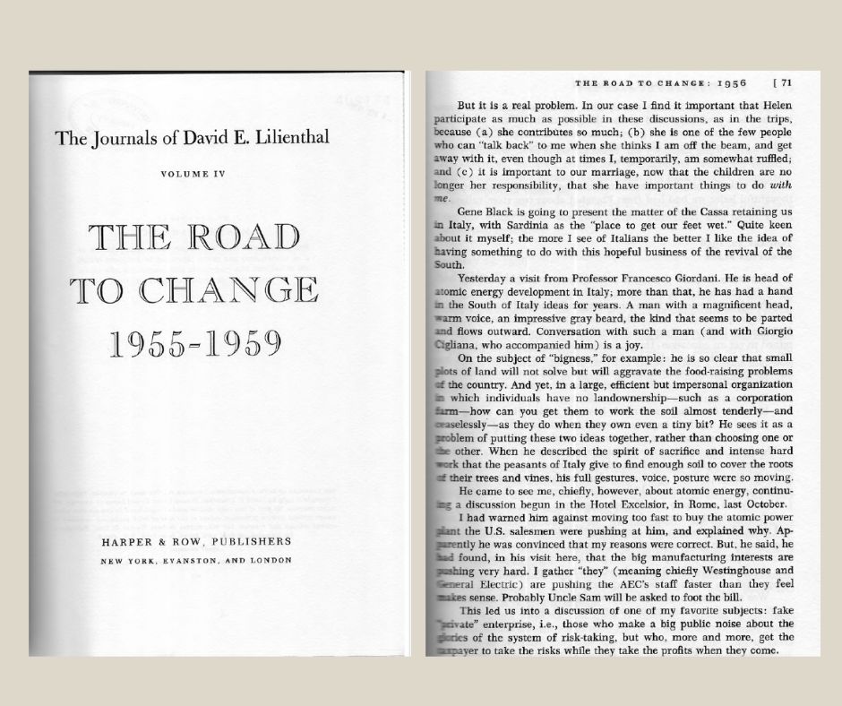 Extract from David Lilienthal's journal